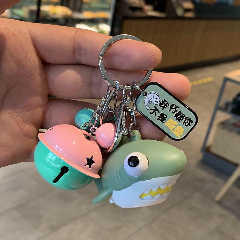Móc Khóa Hình Cá Mập Mắt Cá Mập Hoạt Hình Dễ Thương Sáng Tạo