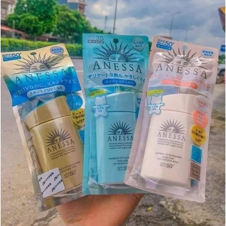 Kem Chống Nắng Anessa Shiseido Mild Milk SPF50 PA++++ Nhật Bản Cho Da Nhạy Cảm - hangxachtaybaoansho