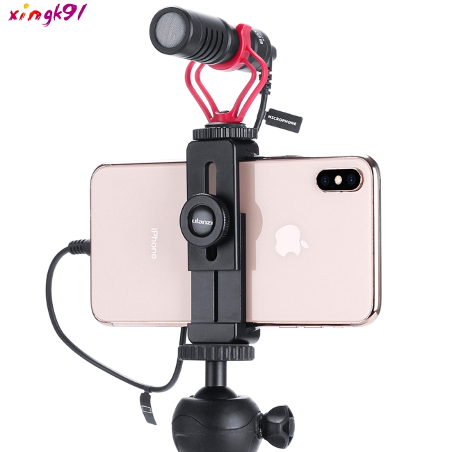 ULANZI ST-02L Smartphone Vlog Phone Mount with Cold Shoe for Microphone Phone Stand Holder 1/4 Screw