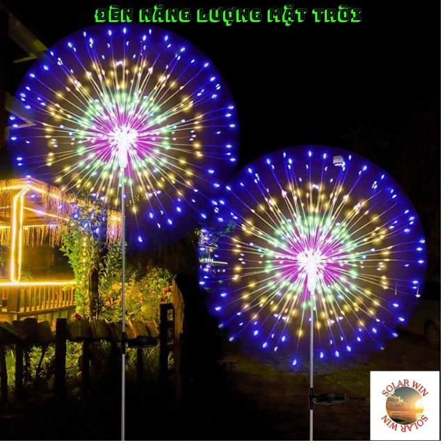 Đèn năng lượng mặt trời sân vườn hình pháo hoa - Đèn trang trí quán cafe không cần điện - chống nước- solar Win