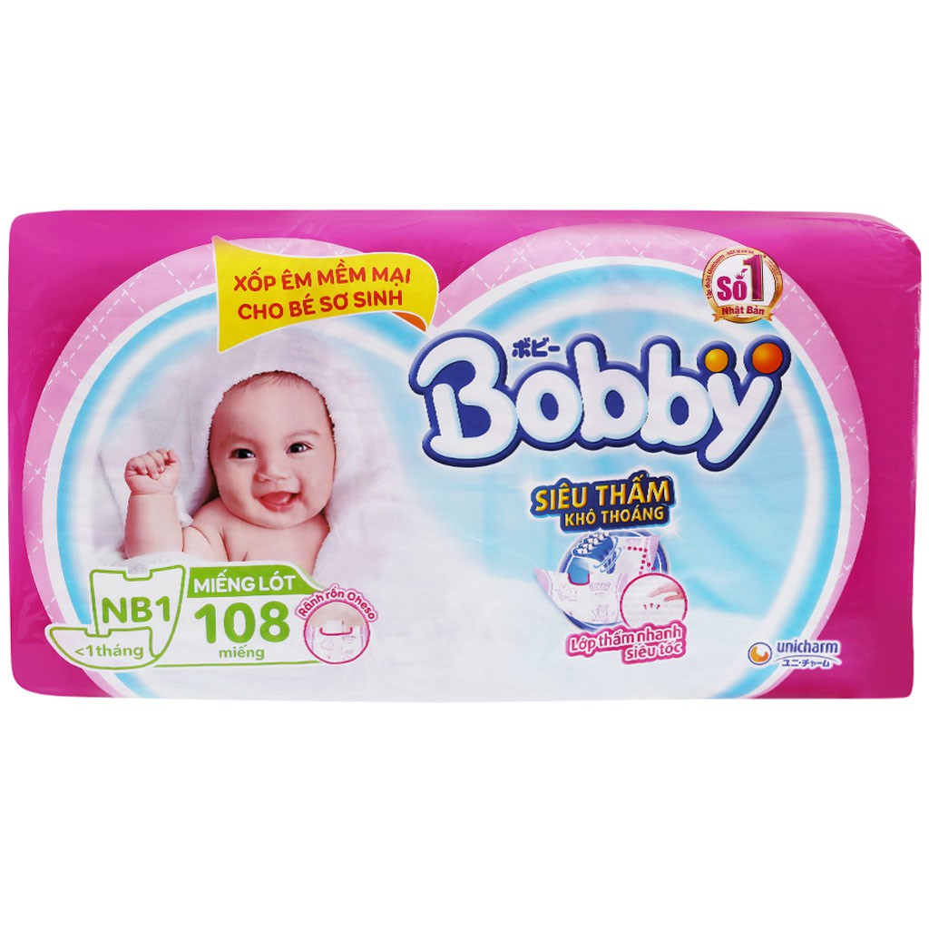 MIẾNG LÓT BOBBY NEWBORN 1 108 MIẾNG