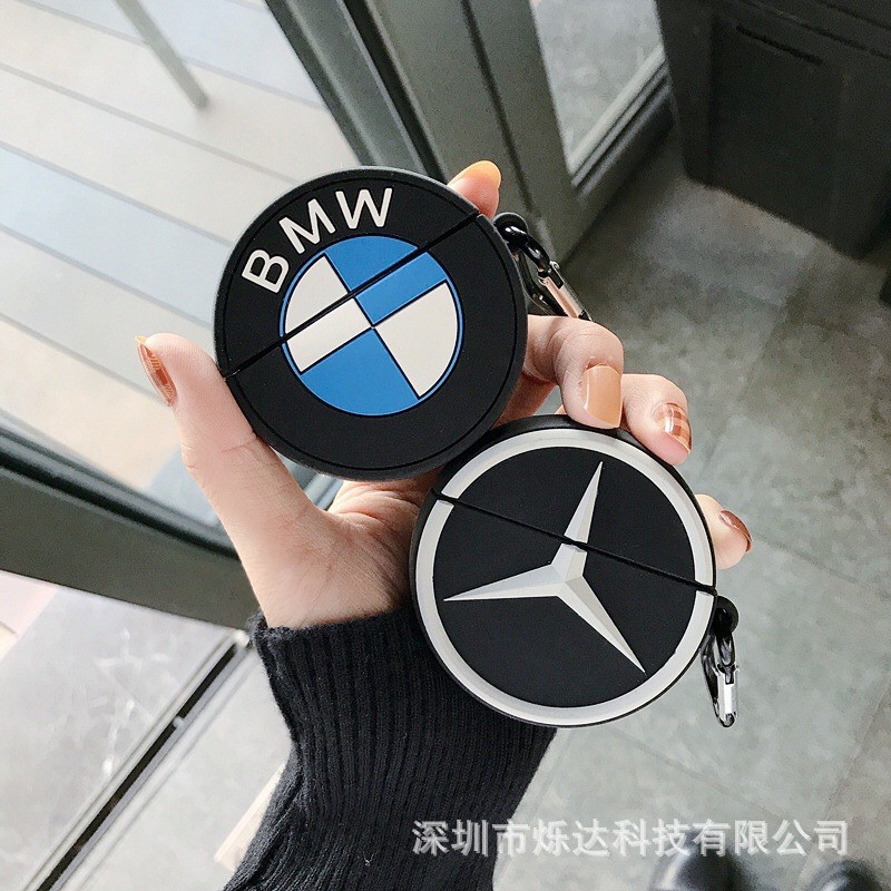 ☘️Tặng kèm móc treo☘️Case Airpod 1 2 3 Pro BMW  Mercedes - Vỏ bao bọc Cover đựng tai nghe không dây Airpods lo go ô tô