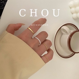 Set 4 Nhẫn Đính Ngọc | CHOU ACCESSORIES |
