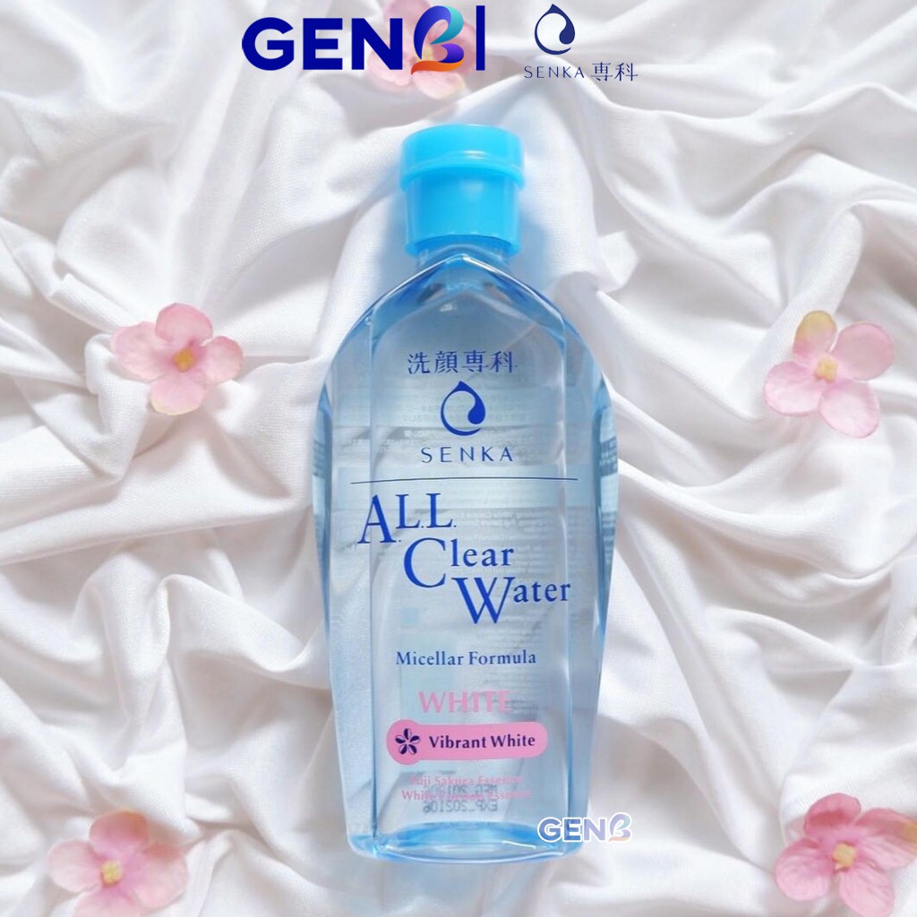 Nước Tẩy Trang SENKA 230g [KHÔNG CỒN] Dưỡng Trắng MICELLAR ALL CLEAR WATER WHITE Tẩy Trang Điểm Da Dầu Mụn Mỹ Phẩm GENB