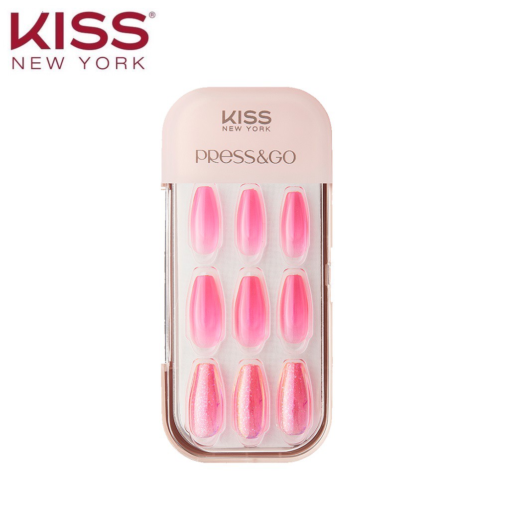 Bộ 30 Móng Tay Gel Tự Dán Press &amp; Go Kiss New York Nail Box - Pink Jelly (KPNC12K)