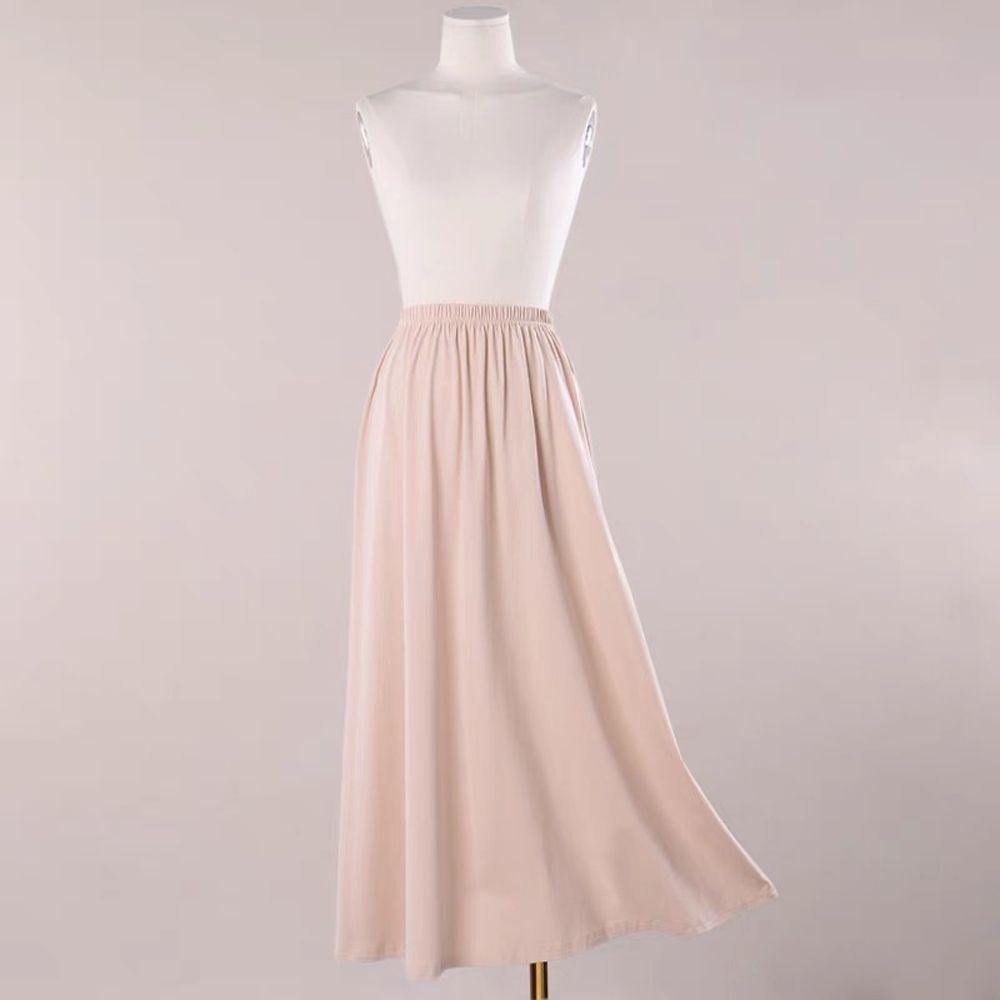 AROMA Áo Khoác Petticoat Mỏng Dáng Dài Màu Trơn Ngăn Chặn An Toàn Cho Nữ