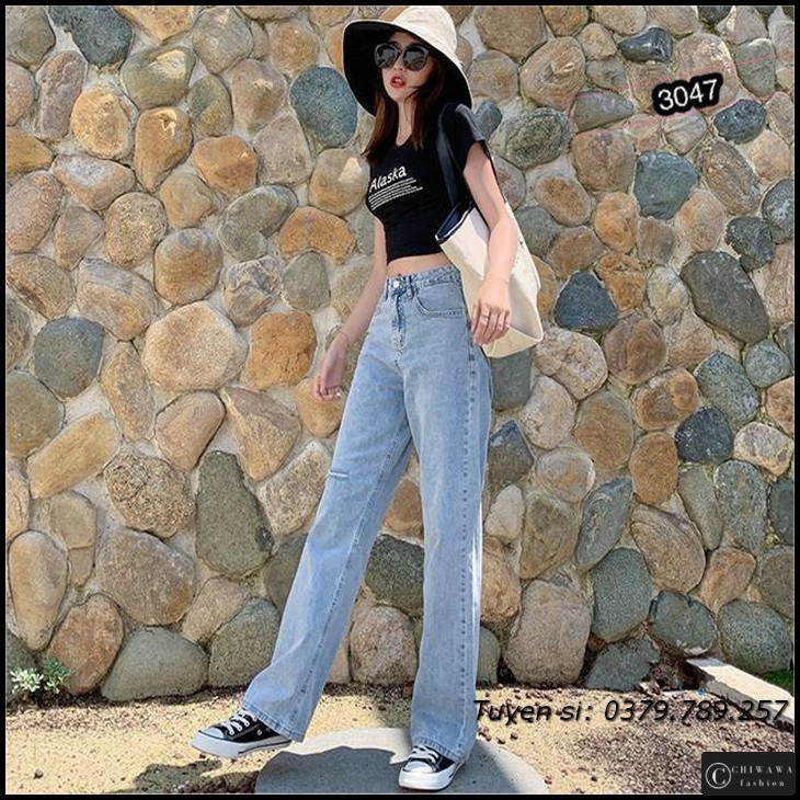 [Sỉ] Quần jean nữ baggy giá rẻ TA07