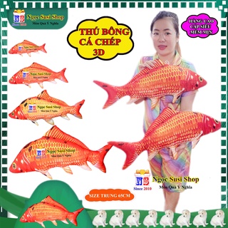 [ẢNH THẬT] GẤU BÔNG GỐI ÔM CÁ CHÉP 3D SIÊU MỀM MỊN ÔM NGỦ 2 MẶT - GỐI ÔM HÌNH CON CÁ CHÉP
