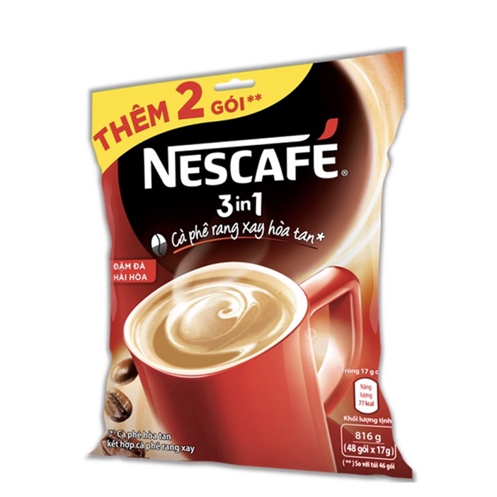 Nescafe 3in1 cà phê đậm đà 46 tặng 2 gói