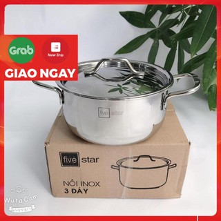 Nồi inox 3 đáy sandwich FiveStar Standard nắp inox ( 16cm/18cm/ 20cm/24cm ), bếp từ, gas, hồng ngoại