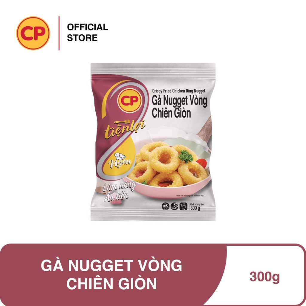CP Gà nugget vòng chiên giòn - Siêu tiện lợi, không cần rã đông, chỉ mất 2-3 phút để chế biến. Thơm ngon và bổ dưỡng