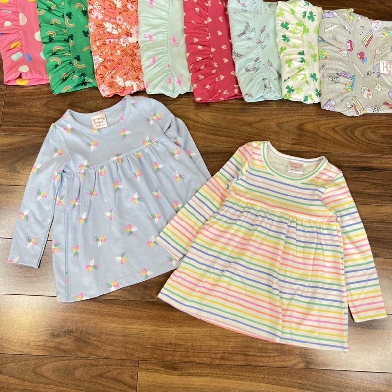 Váy Dài Tay Cho Bé Gái 👉 Váy Dài Tay Chất Cotton Mềm Mịn Cho Bé
