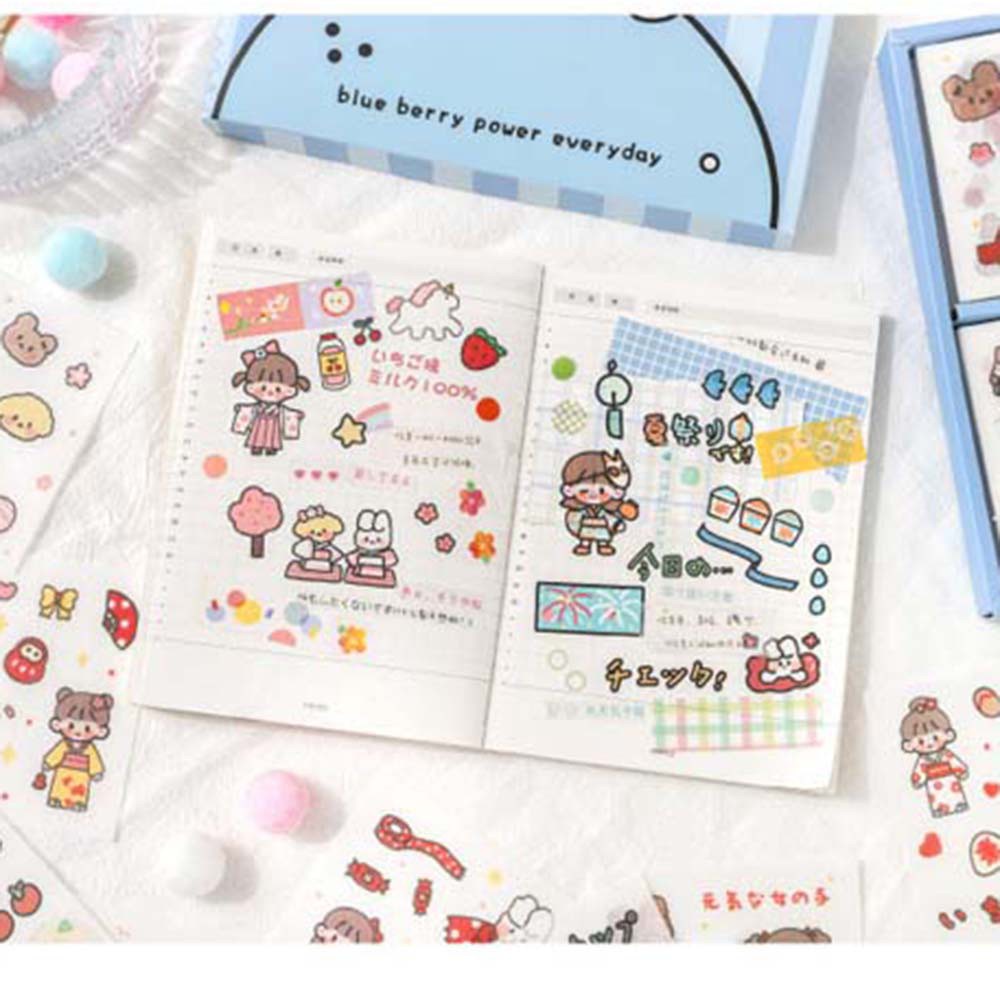 Bộ 100 Miếng Dán Hình Trái Cây / Động Vật Hoạt Hình Dễ Thương Dùng Trang Trí Diy 81