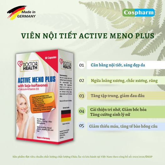 (60 viên) Cân Bằng Nội Tiết Tố Nữ ACTIVE MENO PLUS