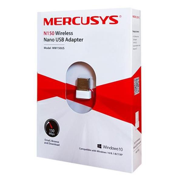 Mercusys N 150Mbps Bộ chuyển đổi USB Wi-Fi Nano -MW150US- Hàng chính hãng phân phối bởi TP-Link Việt Nam