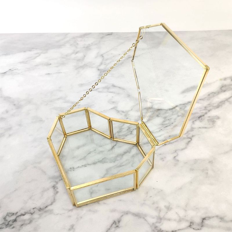 Flgo Hộp Thủy Tinh Trong Suốt Đựng Trang Sức Hình Trái Tim