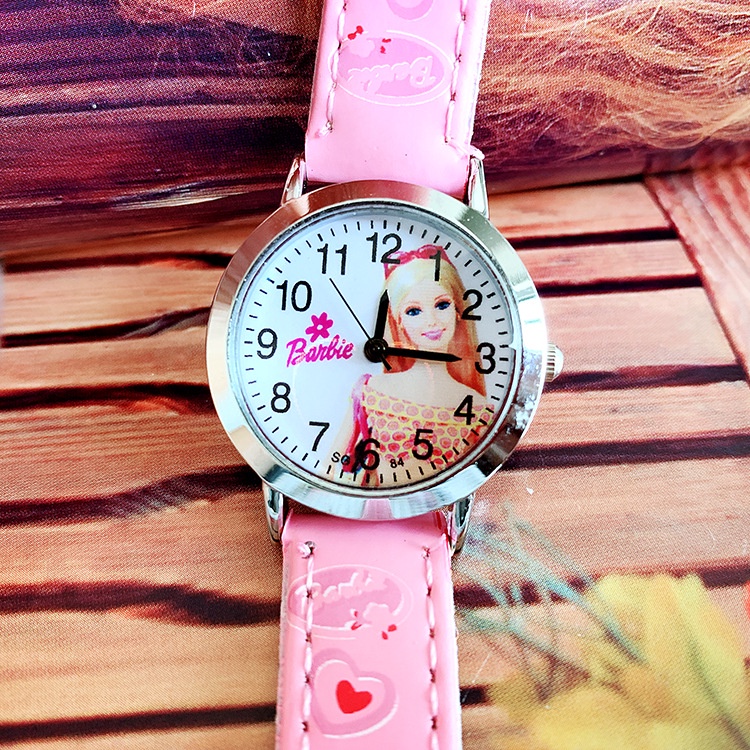 (Chuyên sỉ) Đồng Hồ Trẻ Em BARBIE Hình Công Chúa Barbie cho bé gái (Hình Chụp Thật)