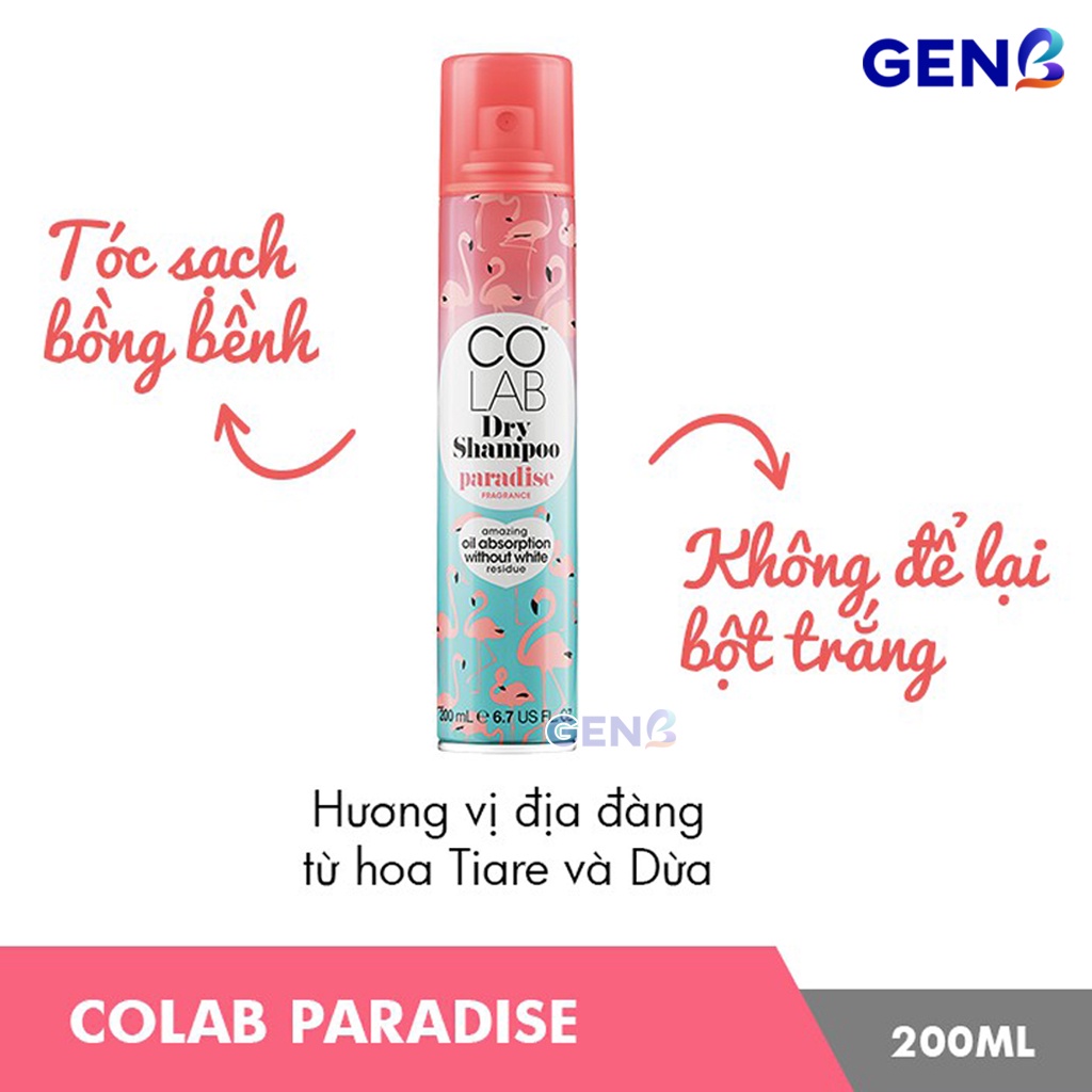 Dầu Gội Khô Colab UK Đủ Mã Hương Thơm Giảm Bết Tóc - Dầu Gội Đầu Mượt Tóc Cho Nam Nữ Cao Cấp 200ml/50ml - Mỹ Phẩm GENB