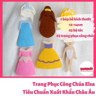Trang Phục Công Chúa Disney Elsa 3 Bộ Tóc + 3 Trang Phục