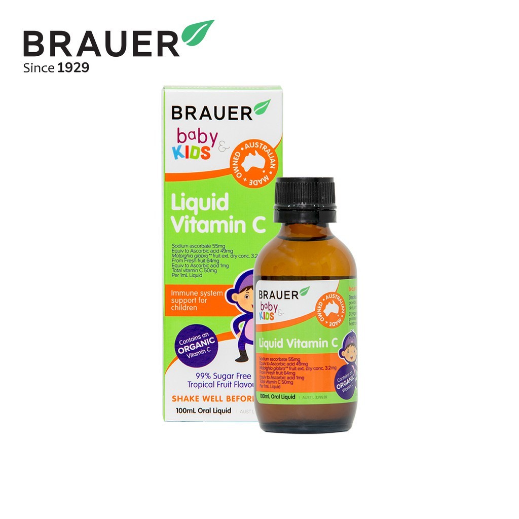 Vitamin C Brauer Liquid giúp tăng sức đề kháng cho bé trên 1 tuổi hộp 100ml