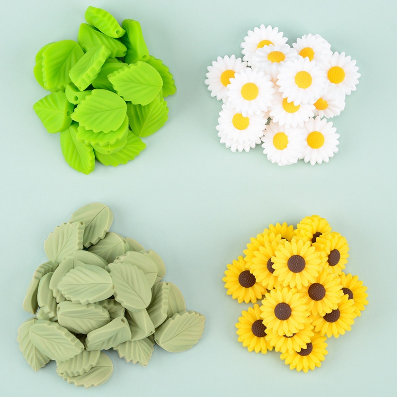 Đồ Chơi Ngậm Nướu Bằng Silicon Hình Hoa Cúc / Lá Hoạt Hình Xinh Xắn Dành Cho Bé