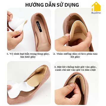 Lót giày chống rộng, chống rớt gót cao cấp, bảo vệ chân khi mang giày - buyone - PK09