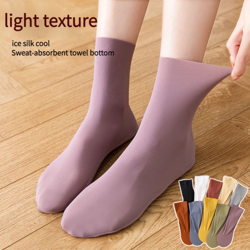 Vớ cotton Cổ Vừa Màu Sắc Kẹo Ngọt Xinh Xắn Thời Trang Cho Nữ