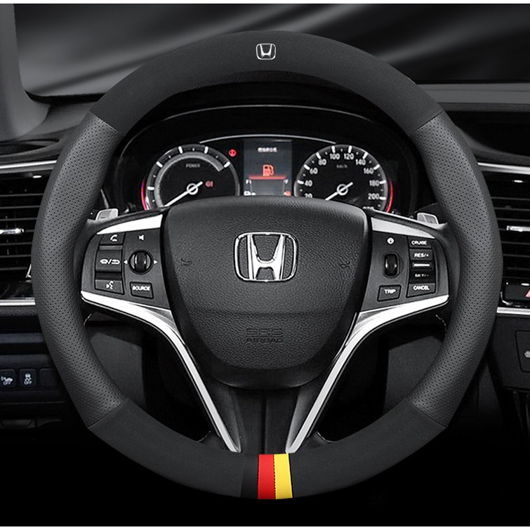 Không Mùi Mỏng Honda BRV HRV City Civic Jazz Accord CRV Sợi Carbon Da Vô Lăng Ô Tô Bao 38cm Chống Trơn Trượt