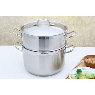 Bộ nồi xửng hấp 3 đáy inox 430 FiveStar Standard bếp từ nắp inox ( 28cm )