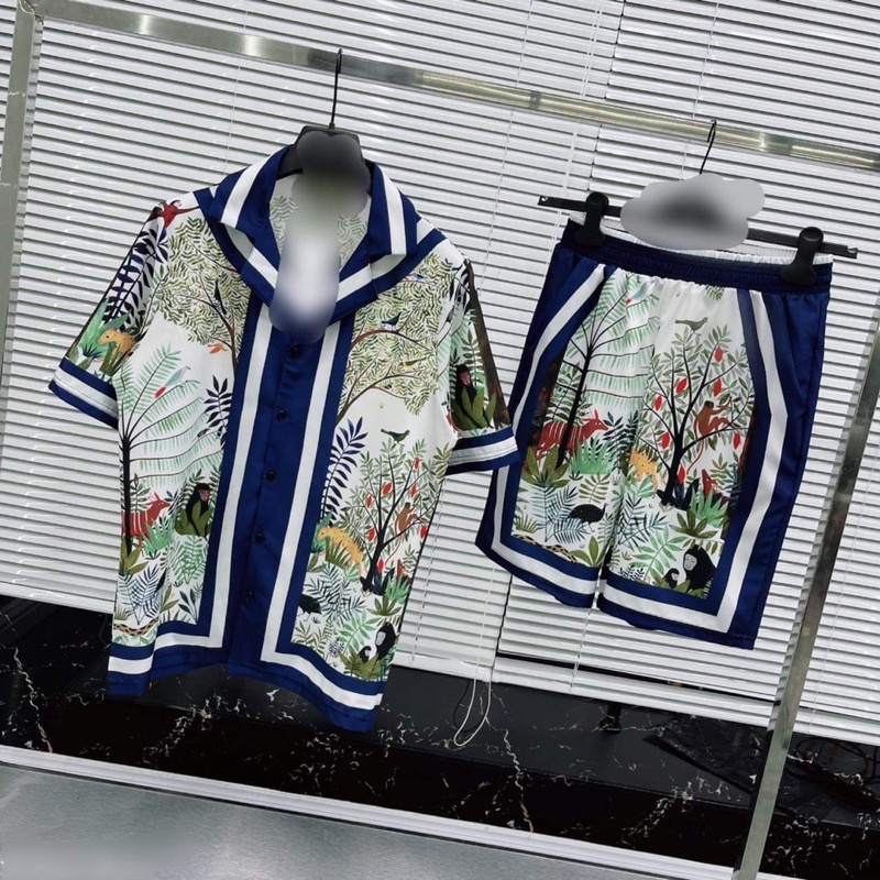 Set đi biển cổ bẻ 2227, Bộ hè nam pijama new hot trend