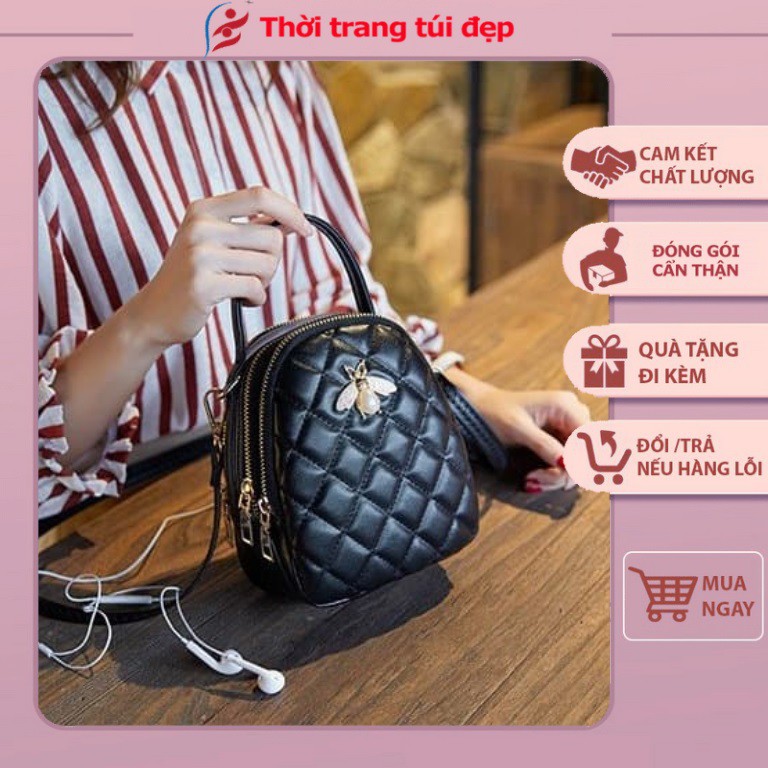 Balo Thời Trang Đeo Chéo Đi Chơi Nữ Du Lịch Mini Ong Siêu Xinh Đi Học Cấp 3 - BL011