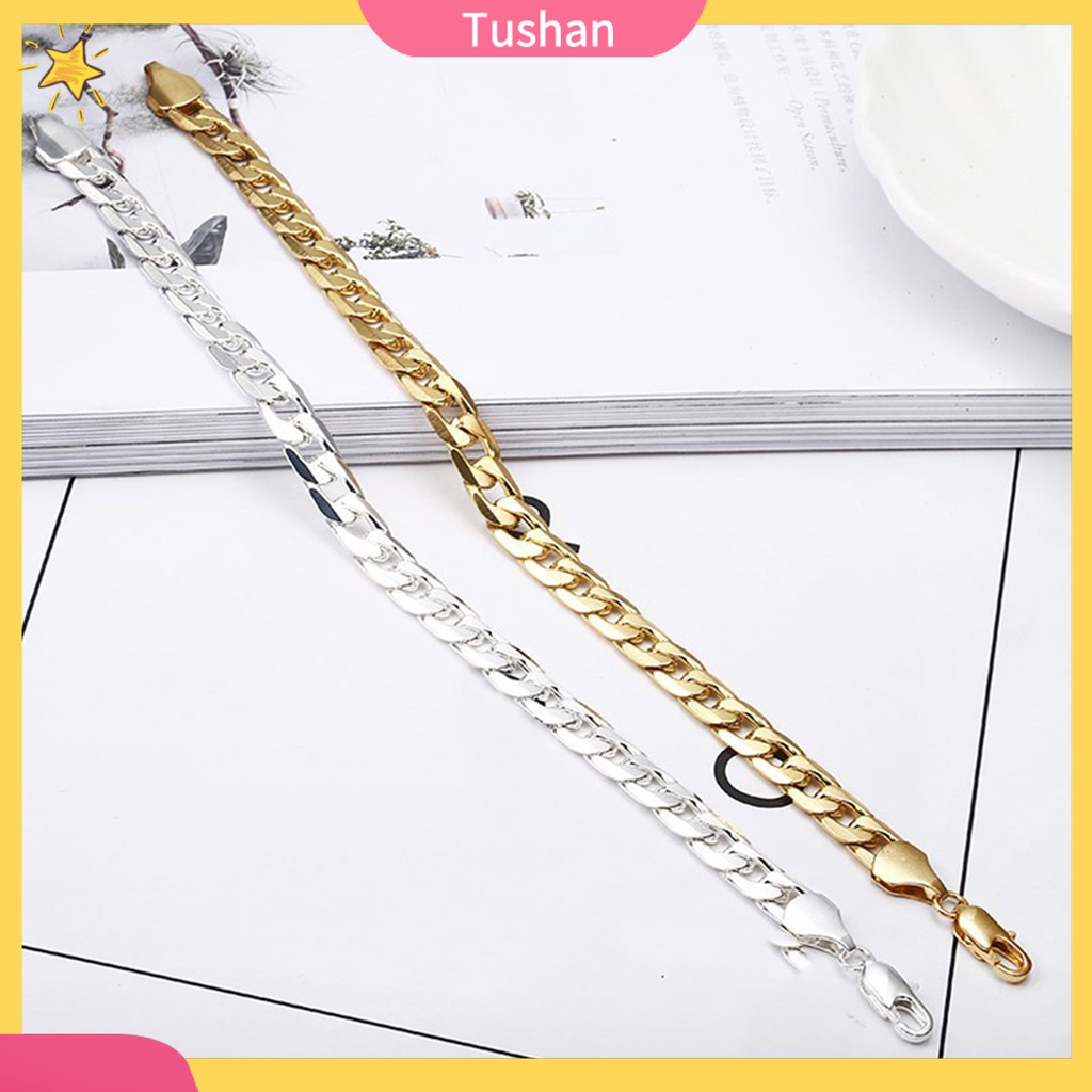 Lắc tay hợp kim mạ kiểu mắt xích phong cách Hip Hop cá tính cho nam đi club