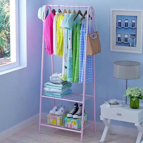Kệ Treo Quần Áo Chữ ASHOPEMTRANG07Giá Treo Quần Áo Kiêm Kệ Để Giày Tiện Lợi Gọn Gàng Tiết Kiệm Diện Tích