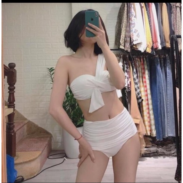 Bikini xoắn ngực choàng vai quần nhún (nhiều màu) VATIXA BKN21