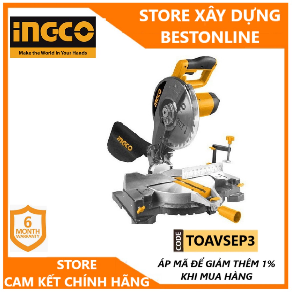 MÁY CẮT NHÔM CỐ ĐỊNH 255MM 1800W INGCO BMS18001T CHÍNH HÃNG