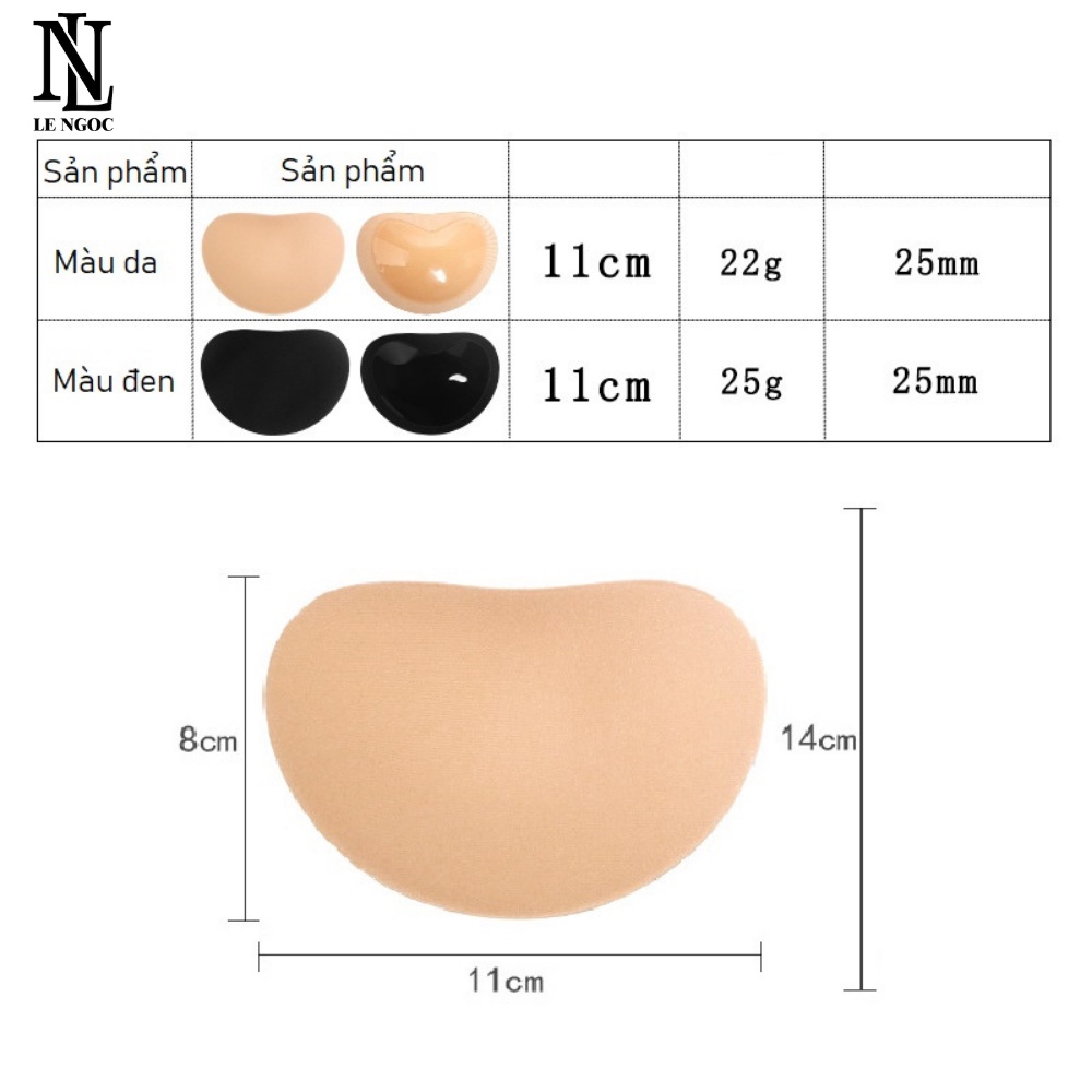 Miếng dán độn áo lót,áo bơi nâng ngực, mút độn tim dày 2cm siêu nâng tăng vòng 1 Lê Ngọc 005