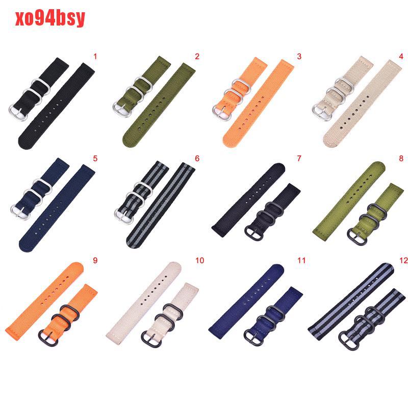 [xo94bsy]20mm  Nylon Fabric Canvas Wrist Watch Band Military Sport Casual Watch Strap