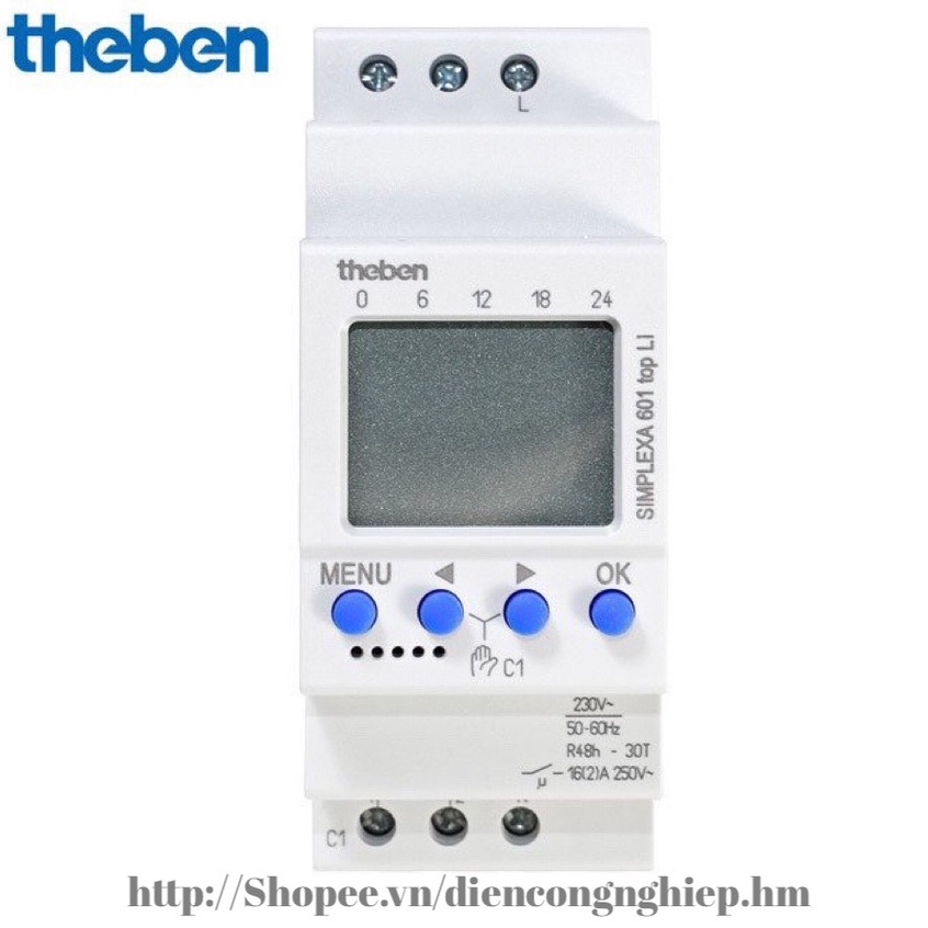 Công Tắc Hẹn Giờ TheBen SIMPLEXA 601 top LI - Công Tắc Thời Gian Kỹ Thuật Số TheBen