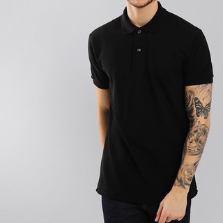 🔥XẢ KHO🔥 Áo thun nam có cổ ( Cổ trụ Polo ) màu đen trơn - Form rộng BIGSIZE PO01