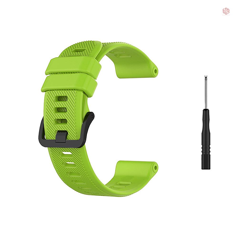 Dây Đeo Silicon 22mm Màu Xanh Lá Nhạt Kèm Tua Vít Khóa Đen Thay Thế Cho Đồng Hồ GARMIN Forerunner 745