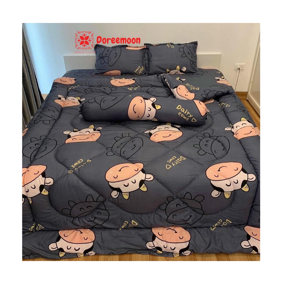 Chăn phao poly - Chăn phao trần bông có ruột - mẫu mới 2021 - Doreemoon