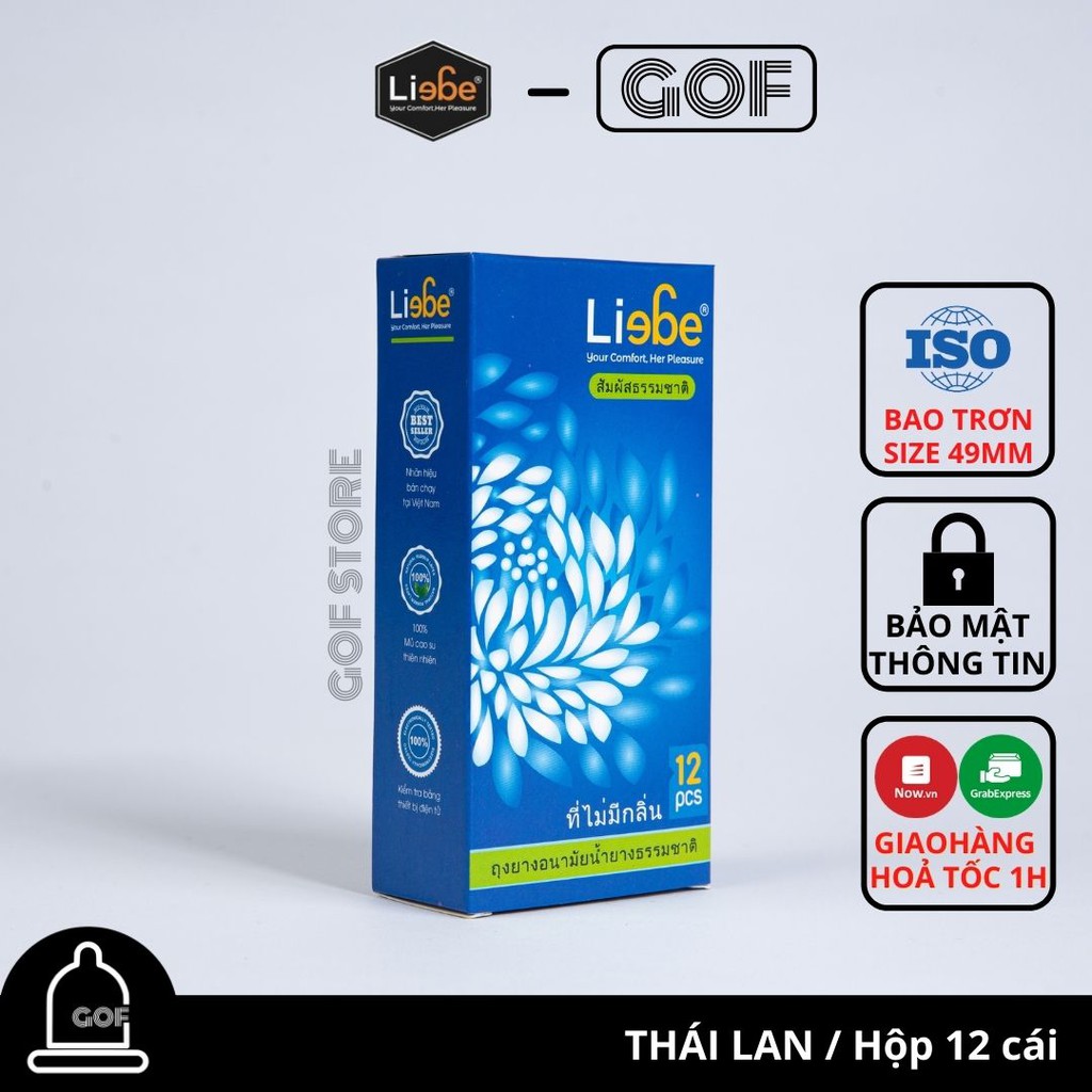 Bao cao su mỏng trơn Liebe Ultra Thin Hộp 12 cái Thái Lan - GoF Store