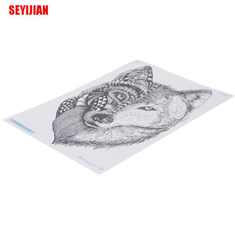 Hình Xăm Dán Tạm Thời Chống Thấm Nước Hình Sói Cá Tính