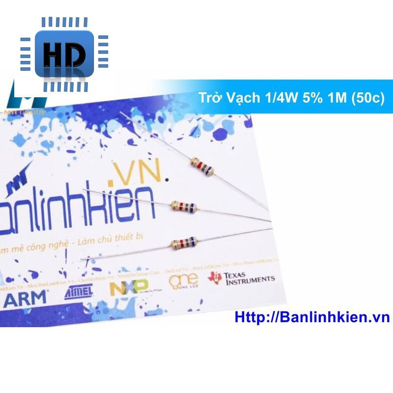 Trở Vạch 1/4W 5% 1M (50c) Zin