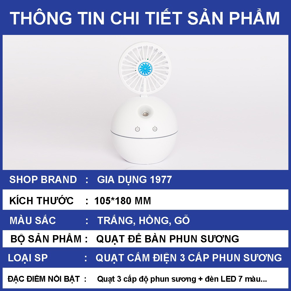 Quạt mini để bàn sạc pin tích điện 3 cấp độ thế hệ mới, Quạt để bàn mini xoay 120 độ kèm dây sạc USB an toàn tiện lợi