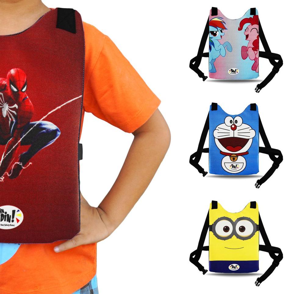 Áo Khoác Gió Bảo Vệ Ngực Chống Gió J46m Hình Spiderman / Hello Kitty / LOL Cho Bé Đi Xe Máy