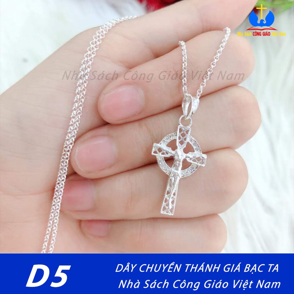 Thánh giá bạc ta - Mặt dây chuyền  D5 cho nam nữ, trẻ em - Quà tặng Công Giáo