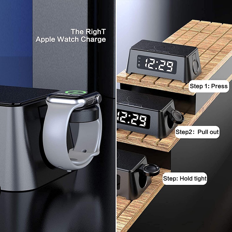 Đế Sạc Nhanh Không Dây Đa Năng Có Đèn LED Cho Đồng Hồ Thông Minh