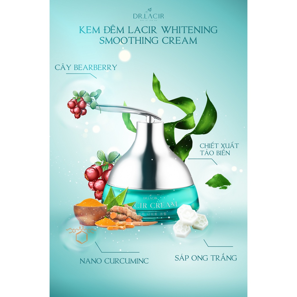 Mini Kem Dưỡng Trắng Da Ban Đêm Drlacir,Hộp 5gram,Giúp Dưỡng Trắng Da,Ngăn Ngừa Lão Hóa