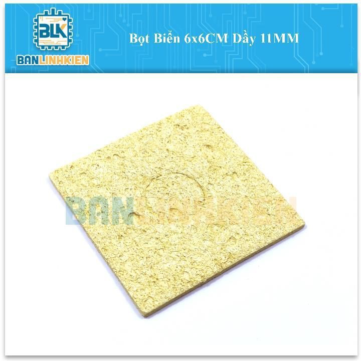 Bọt Biển chùi mũi hàn, làm sạch thiếc đầu mũi hàn 6x6CM Dầy 11MM